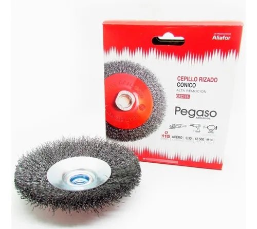 CEPILLO 115MM RIZADO CONICO INOXIDABLE PEGASO