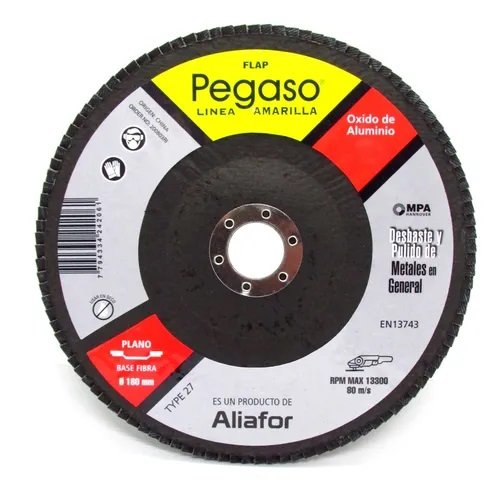 DISCO FLAP 115 PEGASO LINEA AMARILLA FIBRA VIDRIO+OXIDO AL