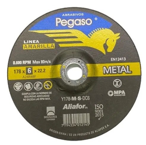 DISCO PEGASO 180MM DESBASTE AMARILLO