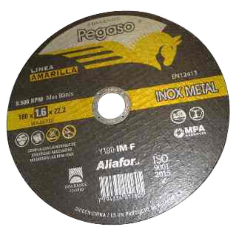 DISCO PEGASO CORTE 180X1.6MM AMARILLO