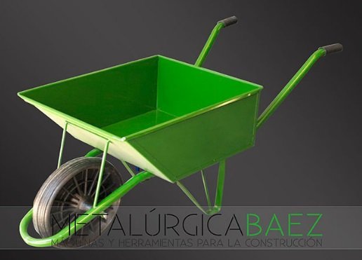 CARRETILLA VERDE REFORZADA RUEDA COMUN 70L BAEZ