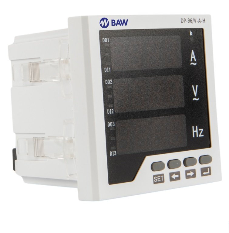 VOLTIMETRO-AMPER-FRECUENC BAW 600VAC 5A 60/2000A DP-96/V-A-H