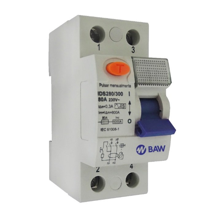 DISYUNTOR DIFERENCIAL BAW 2X80A 300MA