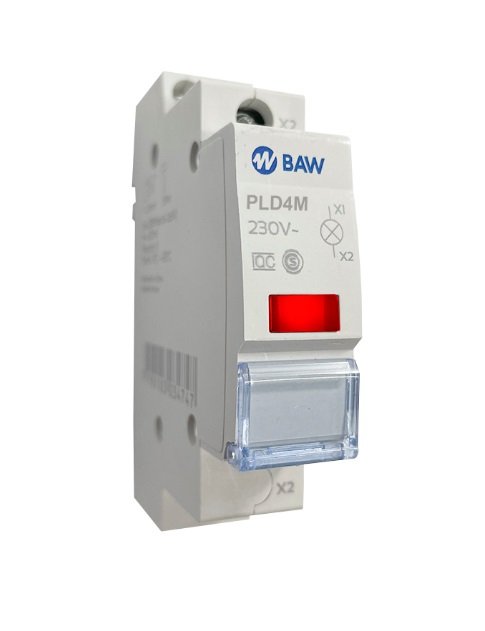 SEÑAL LUMINOSA BAW P/DIN ROJO C/LED 220V PLD4M