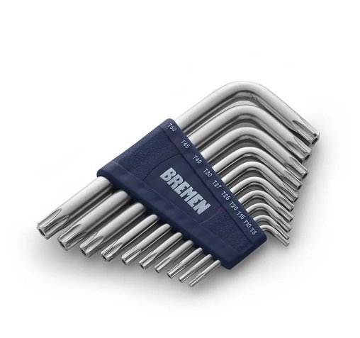 JUEGO LLAVES TORX LARGAS BREMEN 6907 (T8/T50) X10PZS