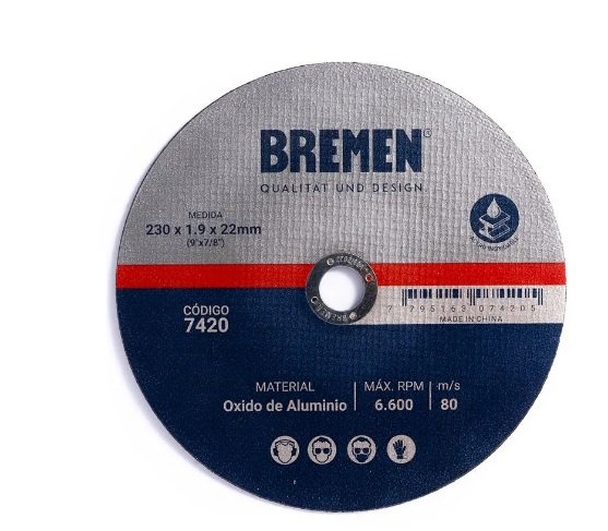 DISCO DE CORTE PLANO BREMEN 230 X 1.9MM