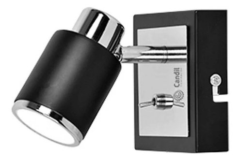 Aplique JULITA GU10  1 Luz con interruptor. NEGRO