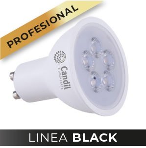 LAMPARA CANDIL GU10 5W - 3000K 30° DIMMERIZABLE BLACK SERIES