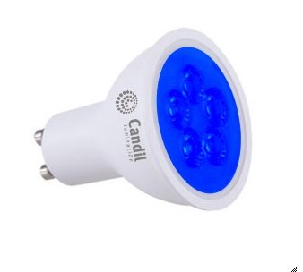 Lampara LED GU10 CANDIL 4.5W - 220V AZUL CANDIL