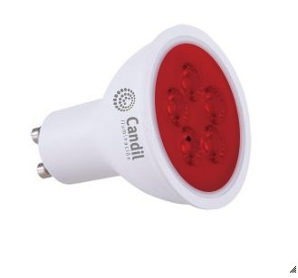 Lampara LED GU10 CANDIL 4.5W - 220V Roja CANDIL