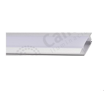 Perfil de aluminio de empotrar c/difusor PC 2m - 17,4x6,9mm