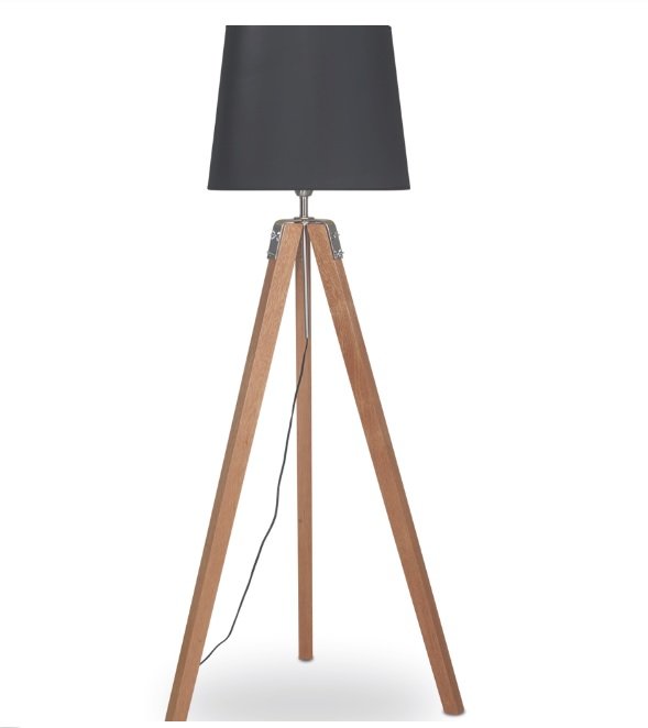 LAMPARA DE PIE TRIPODE 1 LUZ MADERA ROBLEMATE
