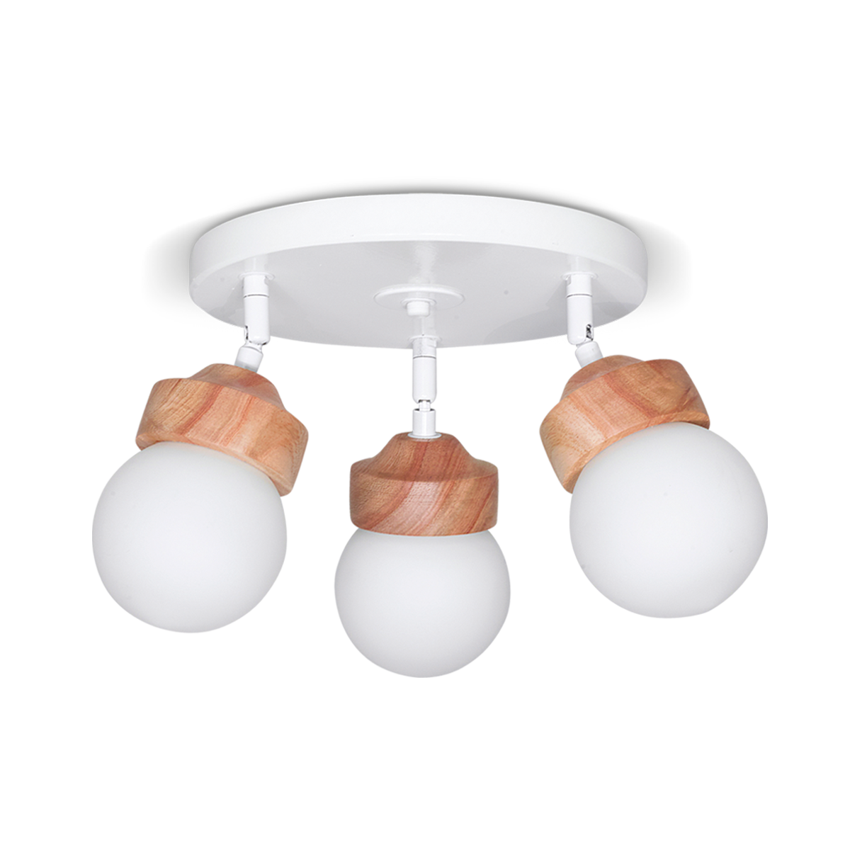 PLATO DE 3 LUCES CON GLOBIT BLANCO