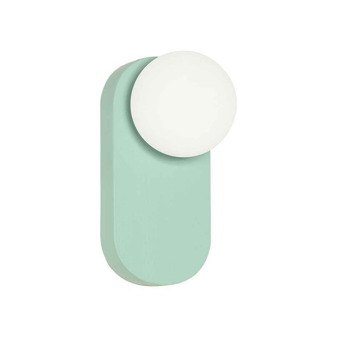 APLIQUE OVALADO DE PARED NUBE G9 VERDE AGUA