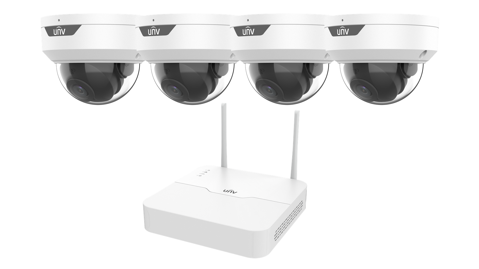 NVR KIT 4 CAMARAS WIFI TIPO MINI DOMO 2MPX UNIVIEW