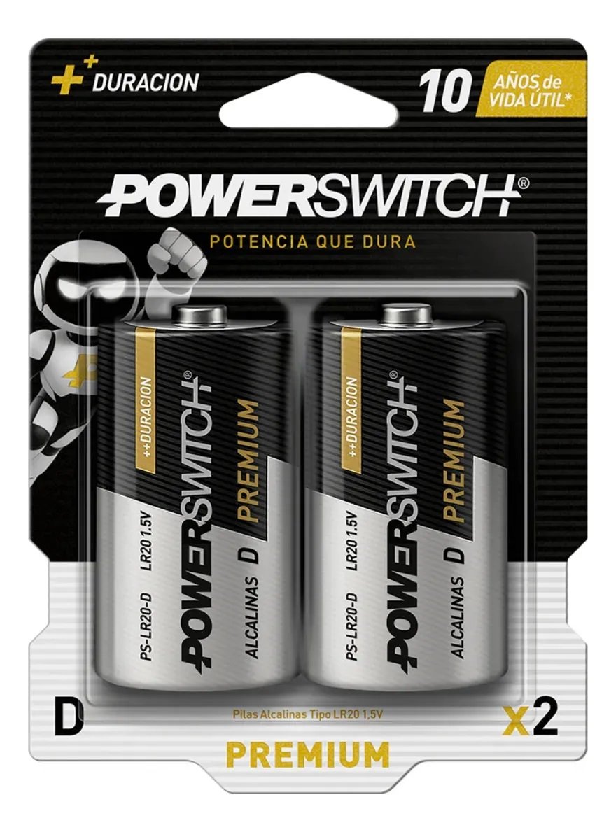 PILA ALCALINA GRANDE D POWERSWITCH C/U