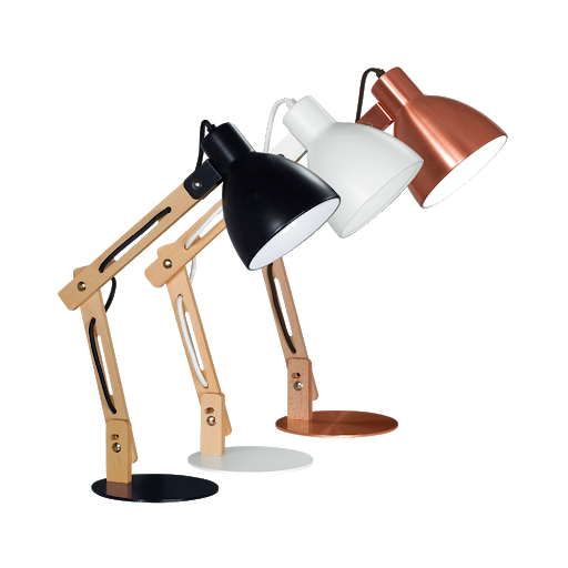LAMPARA DE MESA GENKV MADERA Y NEGRA