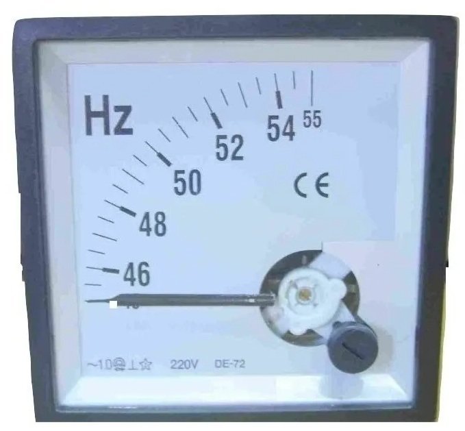 FRECUENCIOMETRO 45-55HZ 380V 72X72
