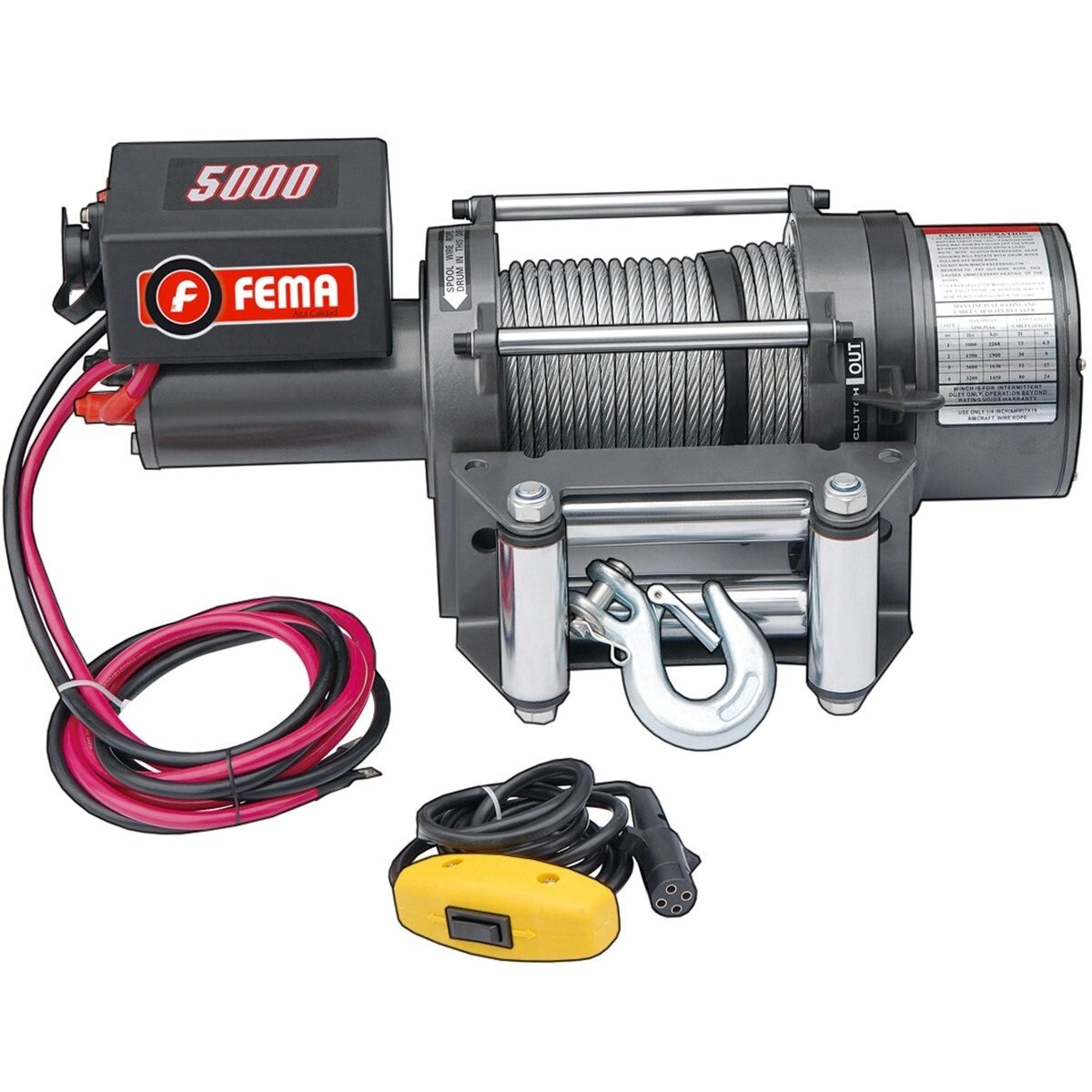 APAREJO ELECTRICO FEMA 2271KG 12V - CABLE 6 X 24MT