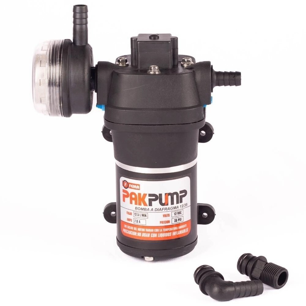BOMBA FEMA AGUA AUTOCEBANTE A DIAFRAGMA 12 V 12.5Lt/MIN