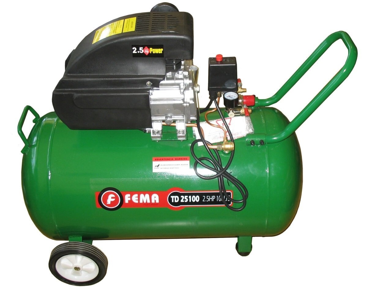 COMPRESOR FEMA 100 LTS 2.5 HP CON RUEDAS