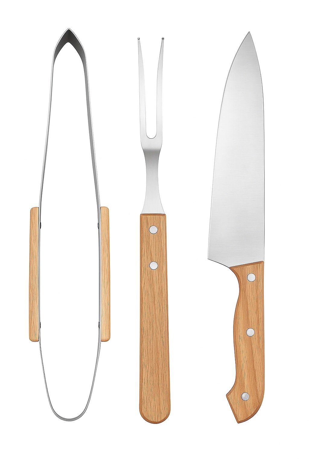 KIT ASADOR FEMA C/ESTUCHE MANGO DE MADERA