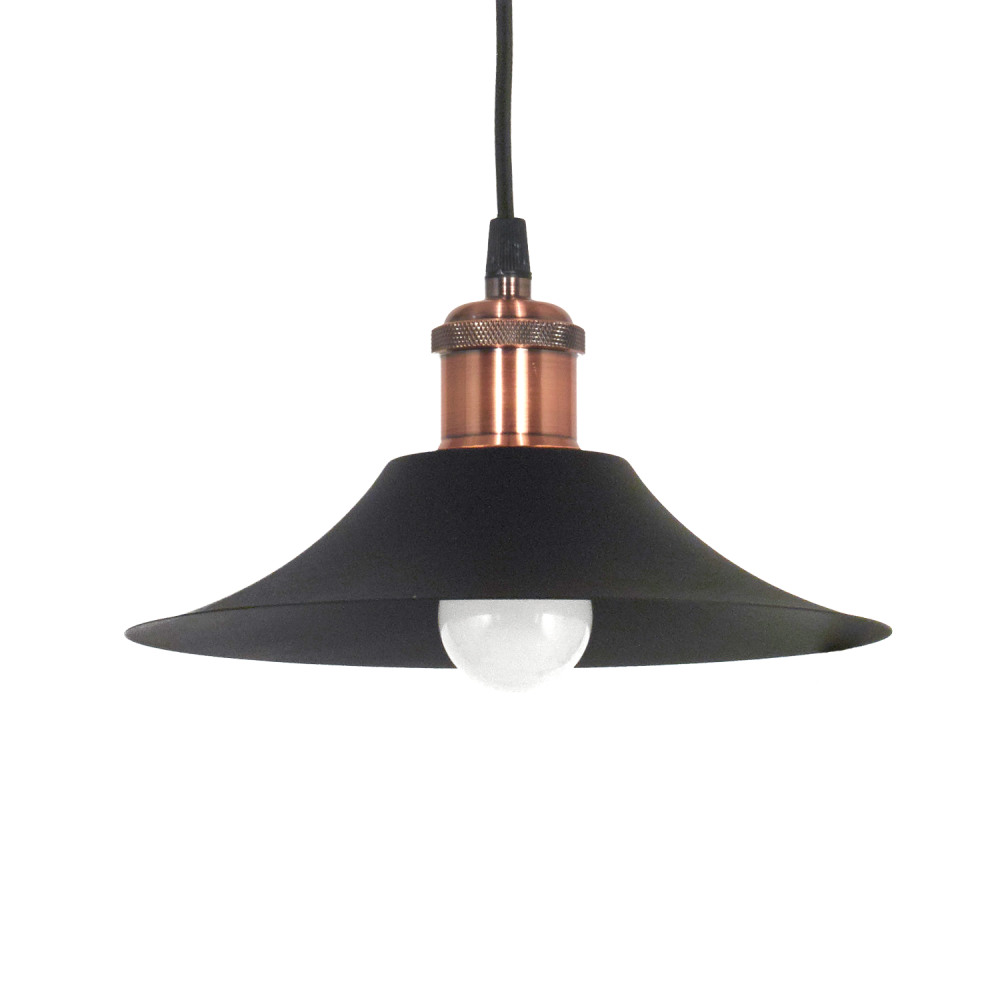 COLGANTE PADUA 1 LUZ C-1024 NEGRO/COBRE