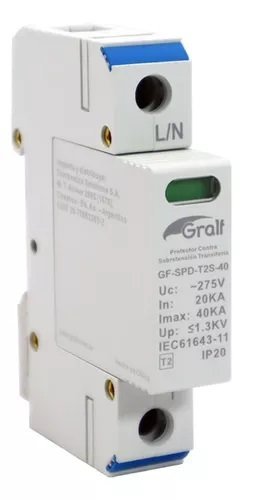 PROTECTOR DE SOBRETENSION TRANSITORIA 1P GRALF 40KVA