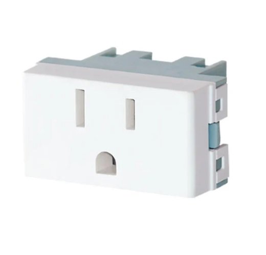 TOMACORRIENTE BIPOLAR+TIERRA 125Vca-15A BLANCO JL