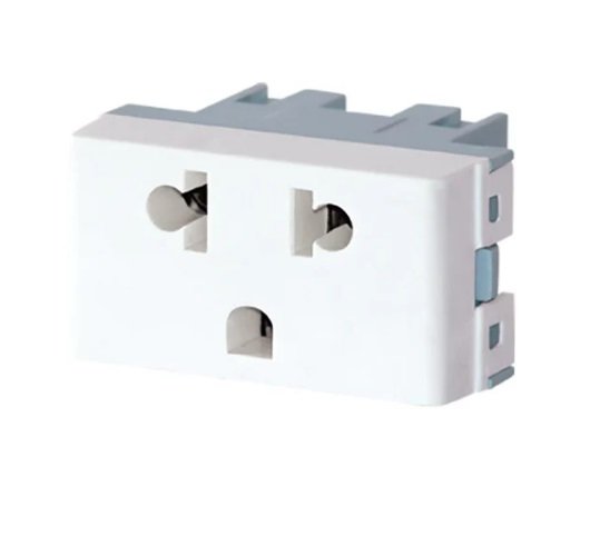 TOMACORRIENTE BIPOLAR+TIERRA 125/250Vca - 15/10A BLANCO JL