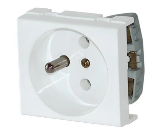 TOMACORRIENTE BIPOLAR + TIERRA SCHUKO BLANCO JL