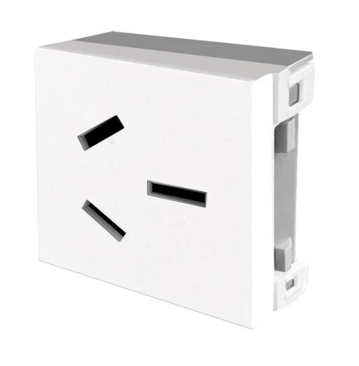 TOMACORRIENTE DOBLE MODULO BIPOLAR+TIERRA BLANCO JL