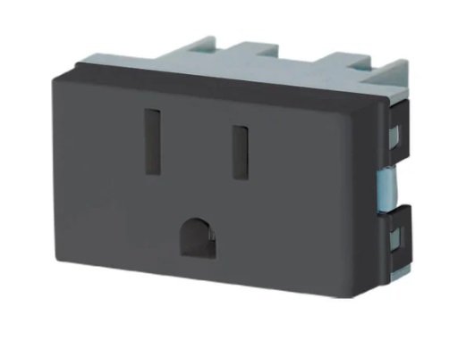 TOMACORRIENTE BIPOLAR+TIERRA 125Vca-15A GRIS JL