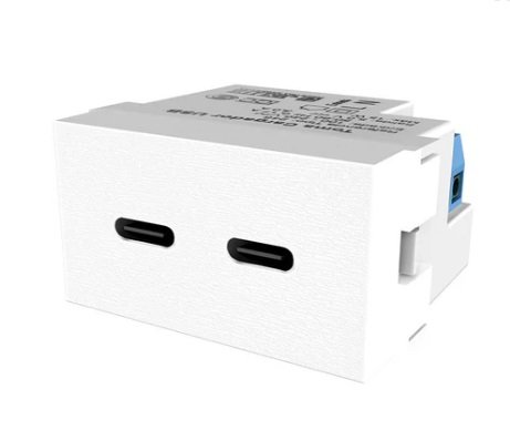 TOMA USB-C DOBLE DE CARGA 3A BLANCO PLATINUM