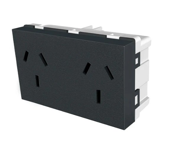 MODULO TOMA DOBLE PLATINUM JL NEGRO