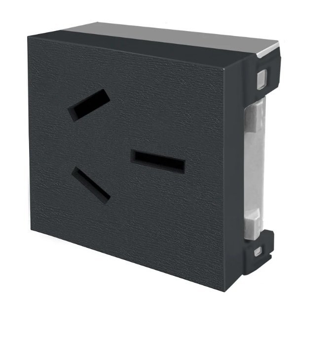 MODULO TOMA 20A (2 MODULOS) PLATINUM NEGRO