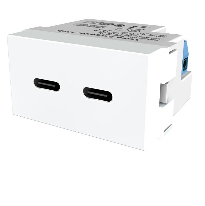 TOMA DE CARGA DOBLE USB-C BLANCO JELUZ JL
