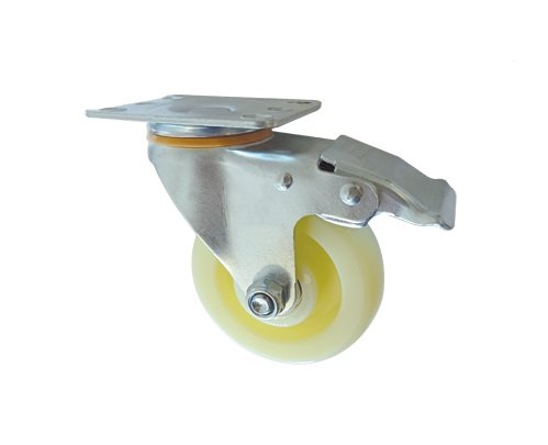 RUEDA MARFIL PP 100MM BASE GIRATORIA Y FRENO