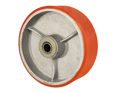 RUEDA POLIURET. ROJA SOLA SIN BASE 100MM