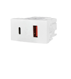 MODULO USB + USB C RAPIDO BLANCO KALOP