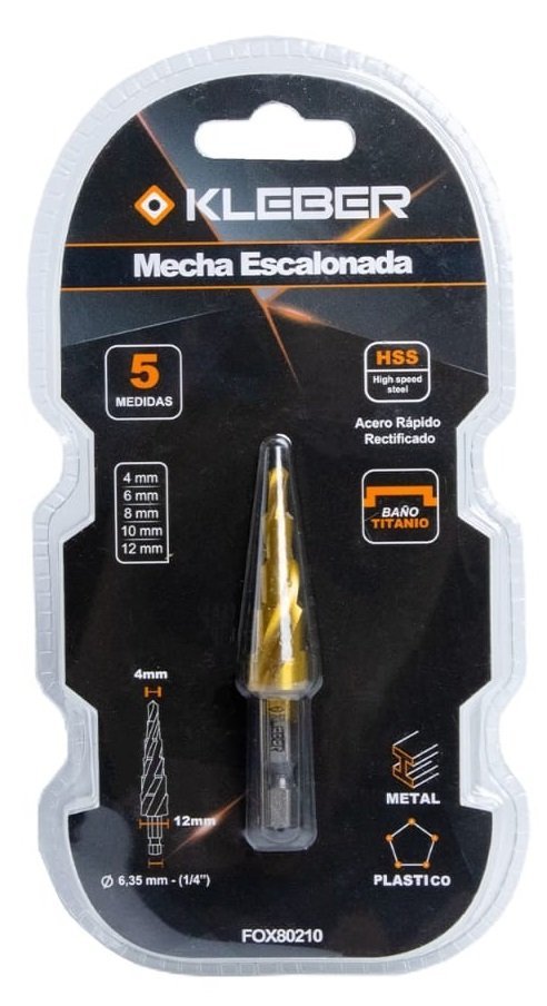 MECHA ESCALONADA KLEBER DE 4 A 12mm ACERO HSS 4241