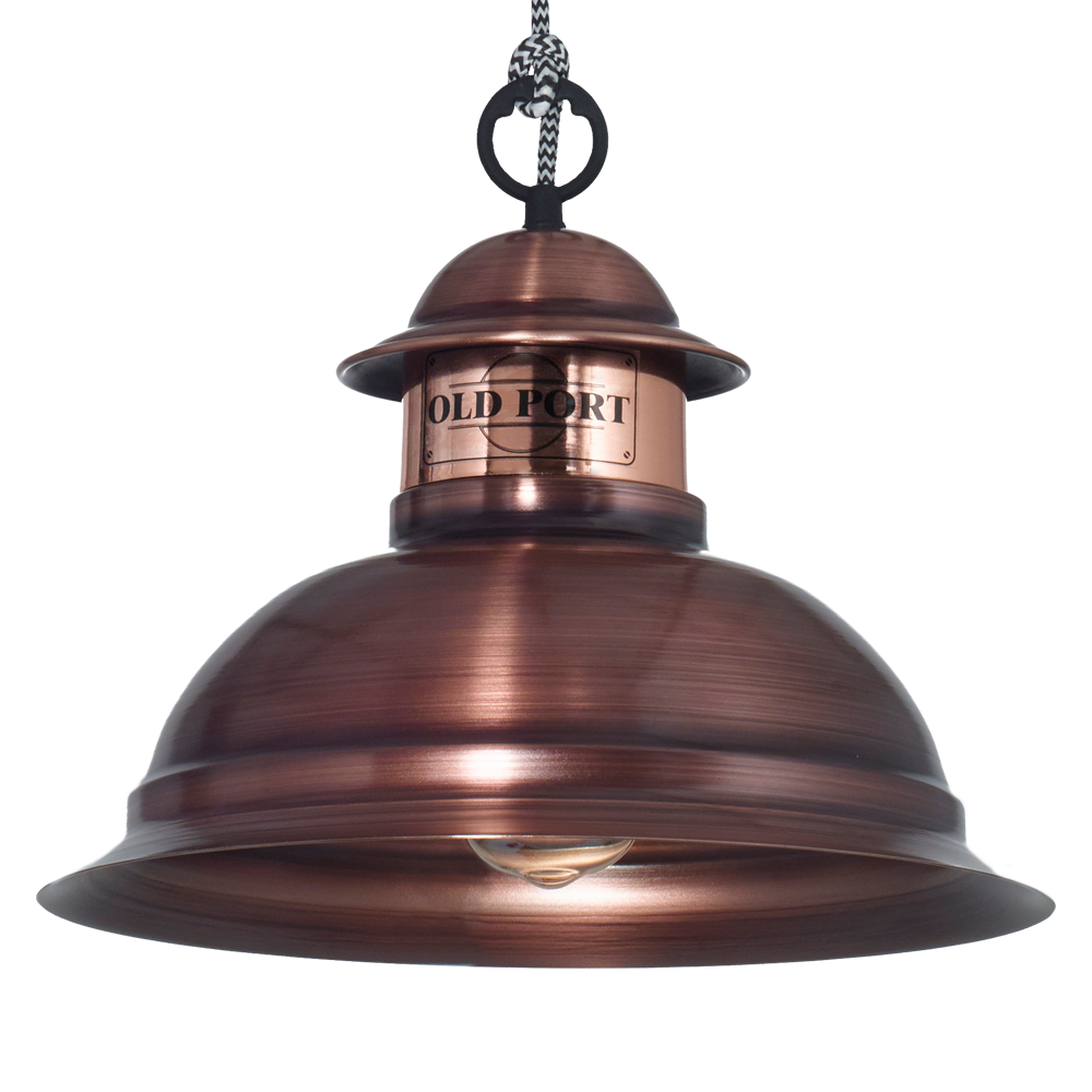 PANTALLA COLGANTE OLD PORT COBRE VIEJO LI-0202-CO