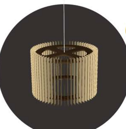 COLGANTE DALHIA 40CM WENGUE MADERA