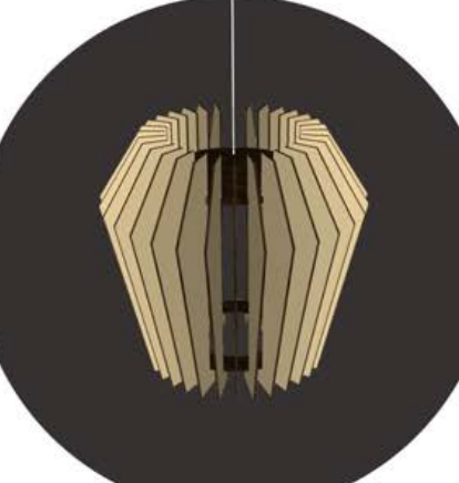 COLGANTE TULIPAN 30CM WENGUE MADERA 104A
