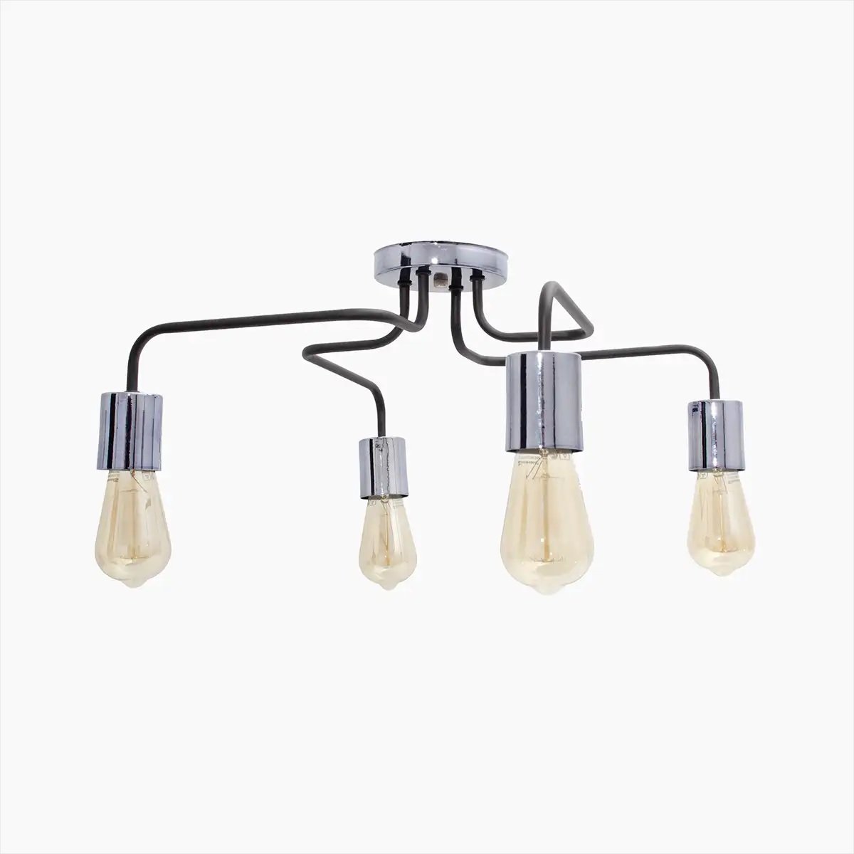PLAFON RIVIERA 4 LUCES COBRE Y NEGRO