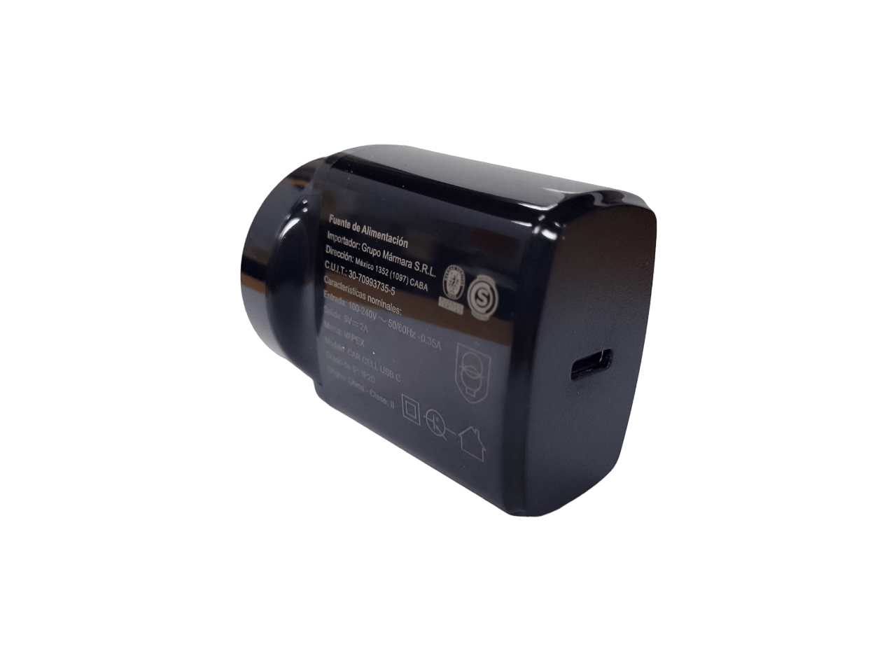 CARGADOR FUENTE C/ENTRADA USB-C 5V 2A VAPEX