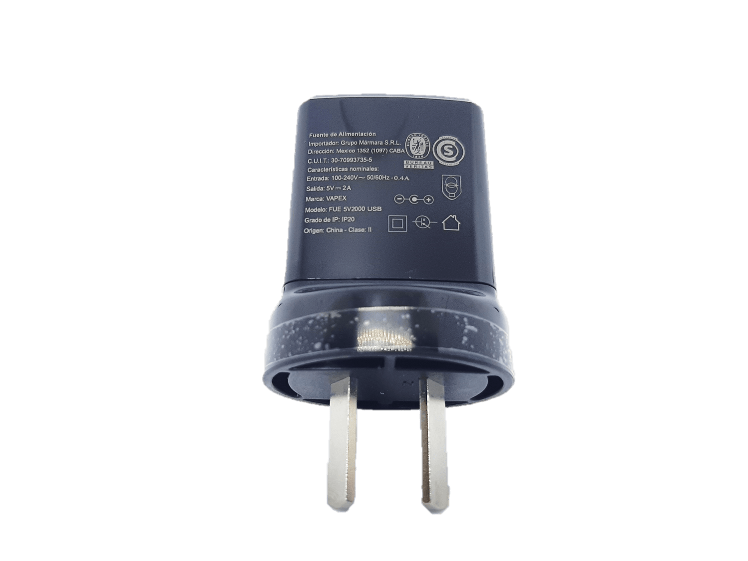 CARGADOR FUENTE C/USB VAPEX 5V 2A 220V