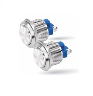 PULSADOR REDONDO METALICO NORMAL ABIERTO ONOFF 250V 2A 22MM