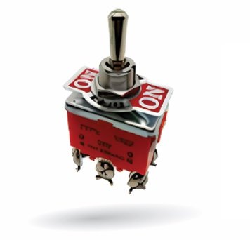 LLAVE INVERSORA DPDT DOBLE C/PTO MEDIO 6P ONOFFON 250V 10A