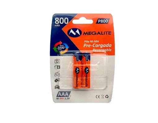 PILA PRE-CARGABLE MEGALITE AAA 800MAH NI/MH